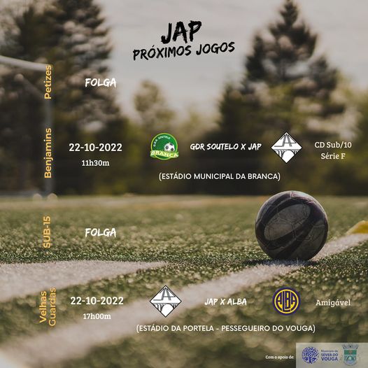 22 out -JAP - Calendário de Jogos