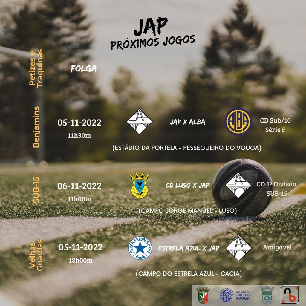 5 e 6 nov - JAP - calendário de Jogos