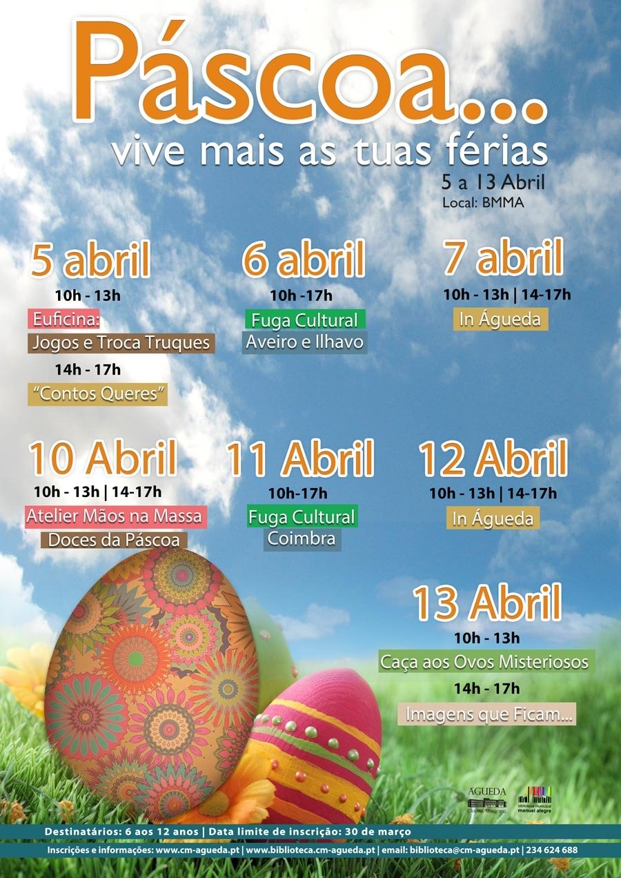 5 a 13 de abril – Férias da Páscoa na Biblioteca Municipal Manuel Alegre