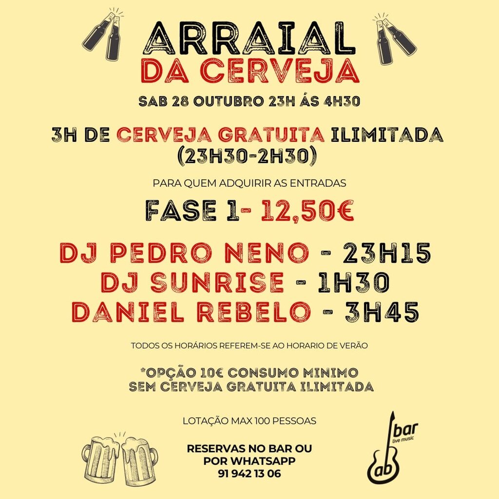 28 out - Arraial da Cerveja - AB Bar Live Music