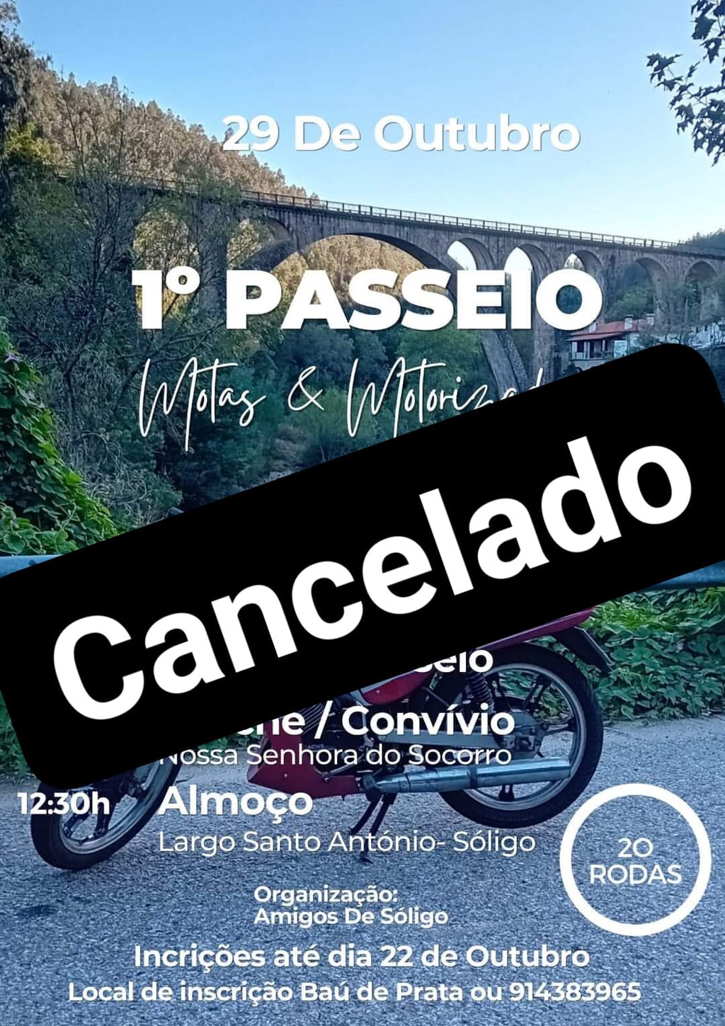 29 out - cancelado - Passeio Motas e Motorizadas - Sóligo