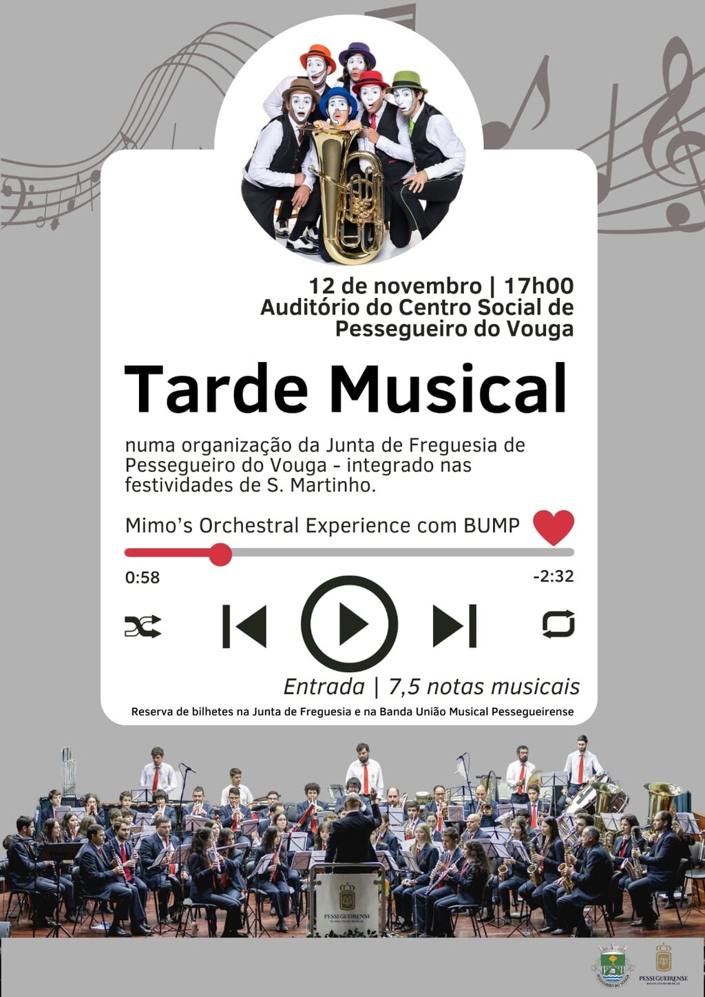 12 nov - Concerto Tarde Musical - Auditório - Pessegeurio do Vouga