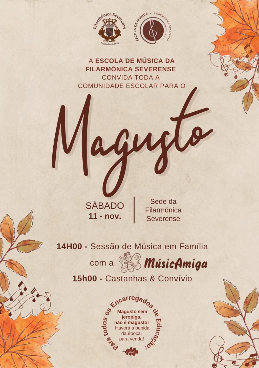 11 nov - Magusto Convívio - Escola de Música da Filarmónica Severense