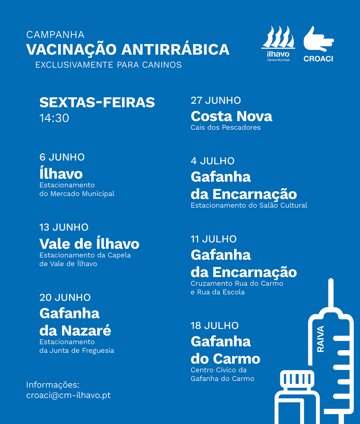 CROACI promove campanha de vacinação antirrábica