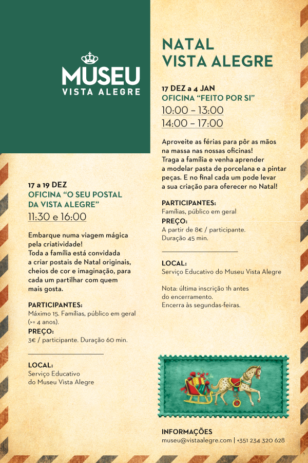 cartaz da programação do evento "Natal Vista Alegre", de 17 de dezembro a 4 de janeiro, no Museu ...