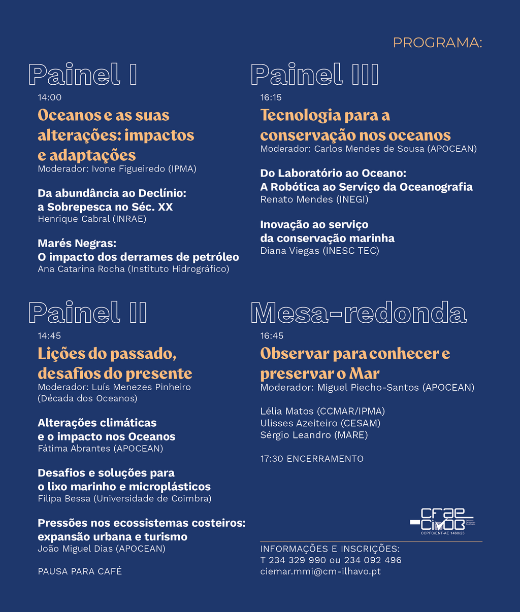 Cartaz da programação do evento "Jornadas do Aquário", a 17 de janeiro, no Museu Marítimo de Ílhavo.