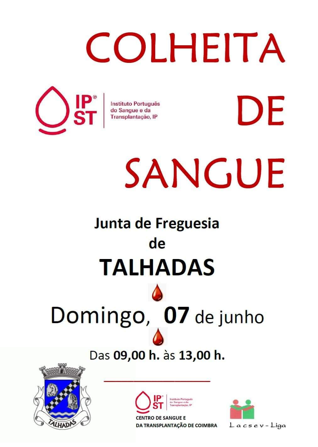 Colheita de Sangue - Dia 7 de de Junho - Talhadas