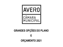 GRANDES OPÇÕES DO PLANO  E  ORÇAMENTO 2021