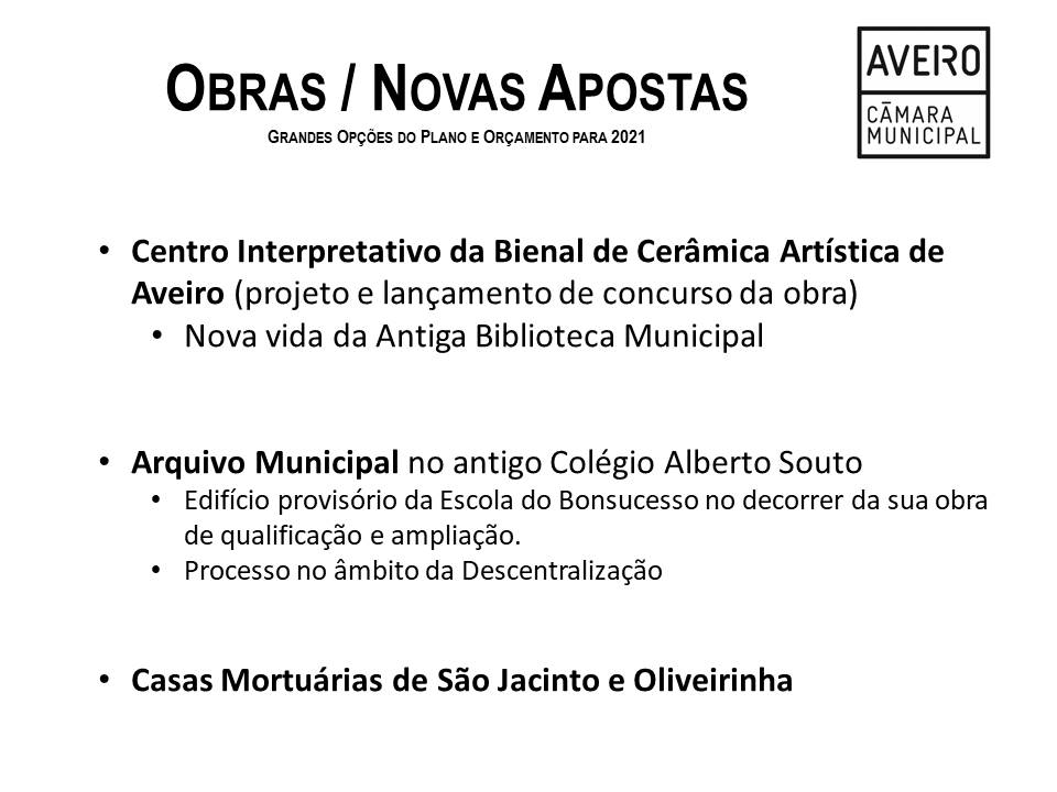 Obras / Novas Apostas