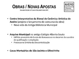 Obras / Novas Apostas
