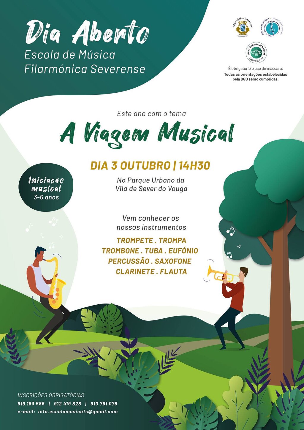 3 Outubro - Dia aberto - A Viagem Musical - No Parque Urbano - Escola de Música Filarmónica Sever...