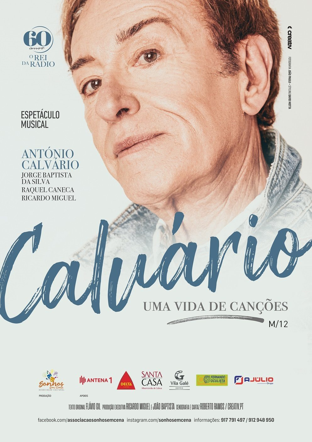 30 abril -  Cavário Uma vida de Canções - espetáculo musical - CAE