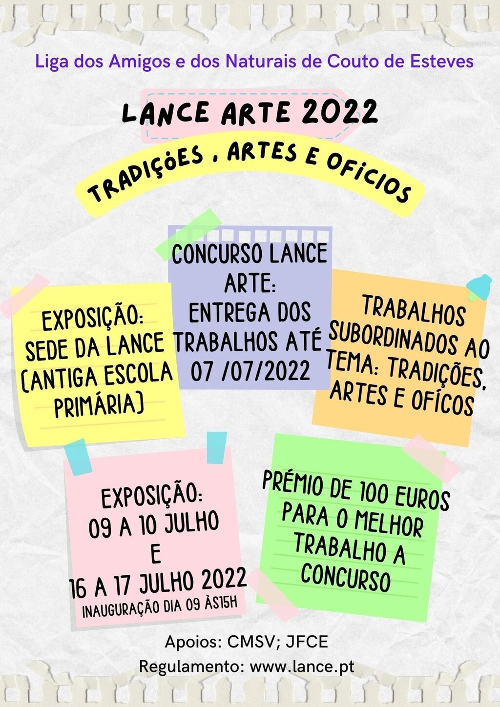 9 e 10 e 16 e 17 de Julho - Exposição LANCE ARTE 2022 - Couto de Esteves