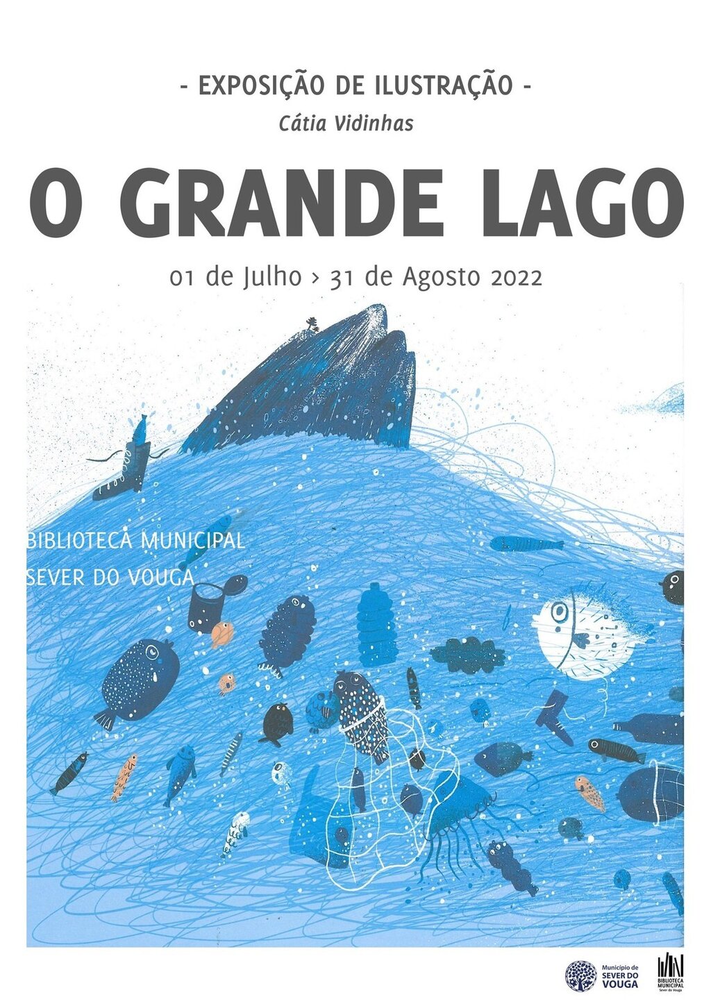 até 31 de agosto - exposição de ilustração -  O grande lago - BM