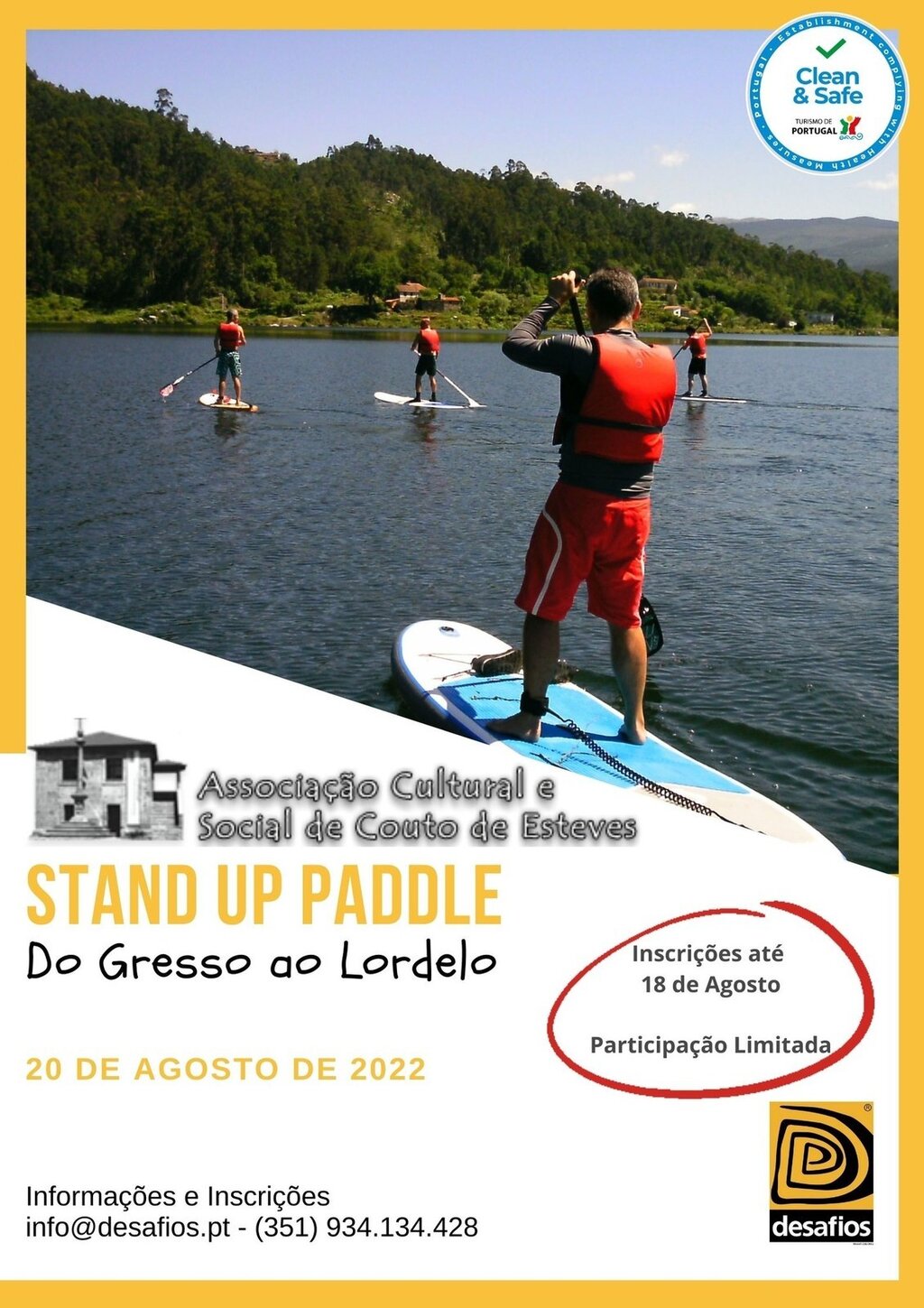 20 agosto - Stand up Paddle - do Gresso ao Lordelo - Desafios - ACSCE