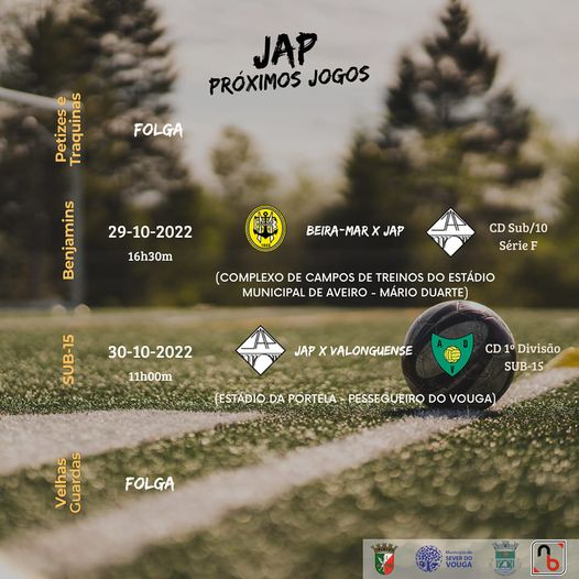 29 e 30 out - JAP - Calendário de Jogos