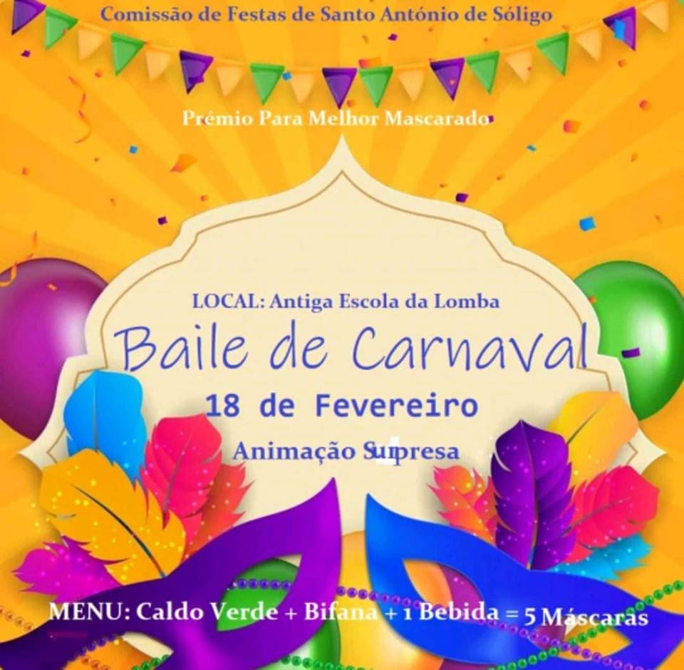 18 fev - Baile de Carnaval - Sóligo - Pessegueiro do Vouga