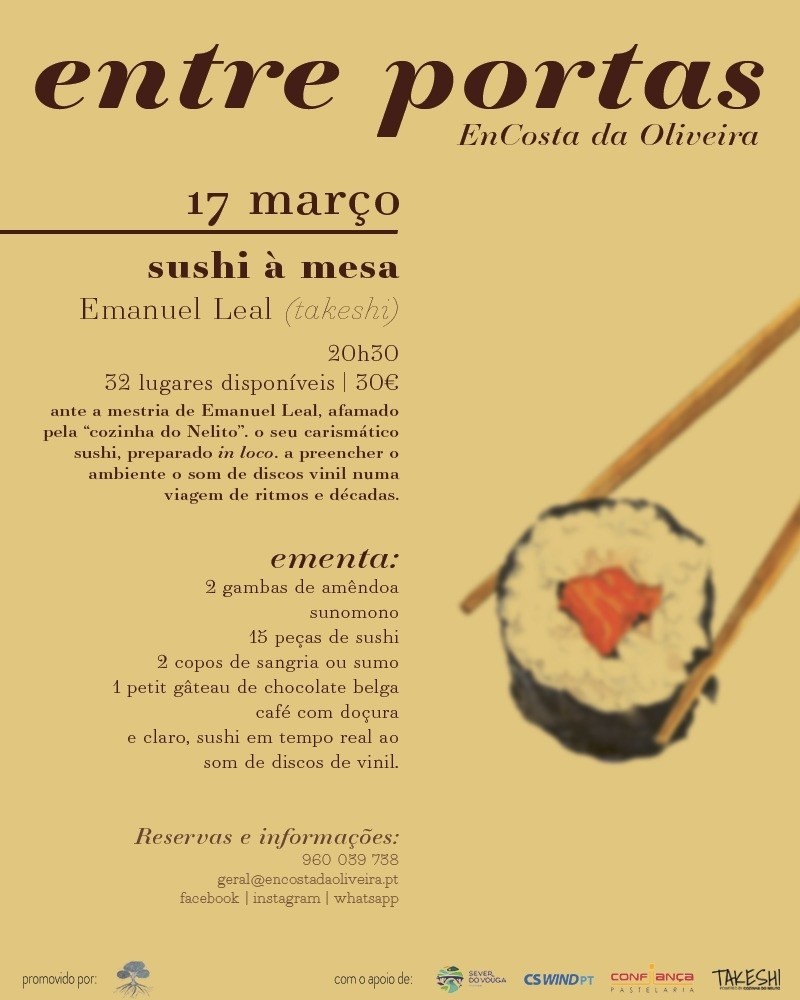 17 março - Sushi à Mesa - Entre Portas - Encosta da Oliveira