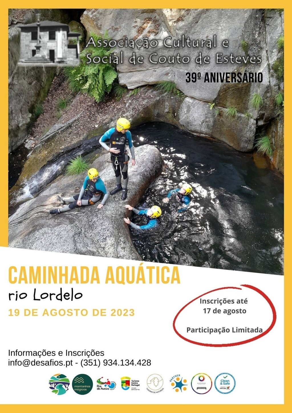 19 agosto - Caminhada Aquática - Rio Lordelo - Desafios