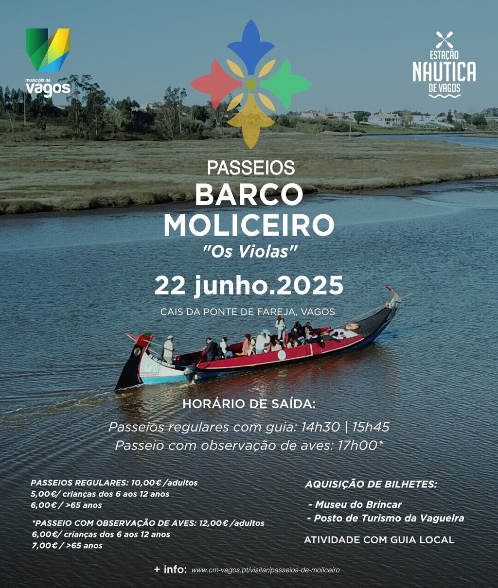 Passeios de Moliceiro com experiências a bordo!