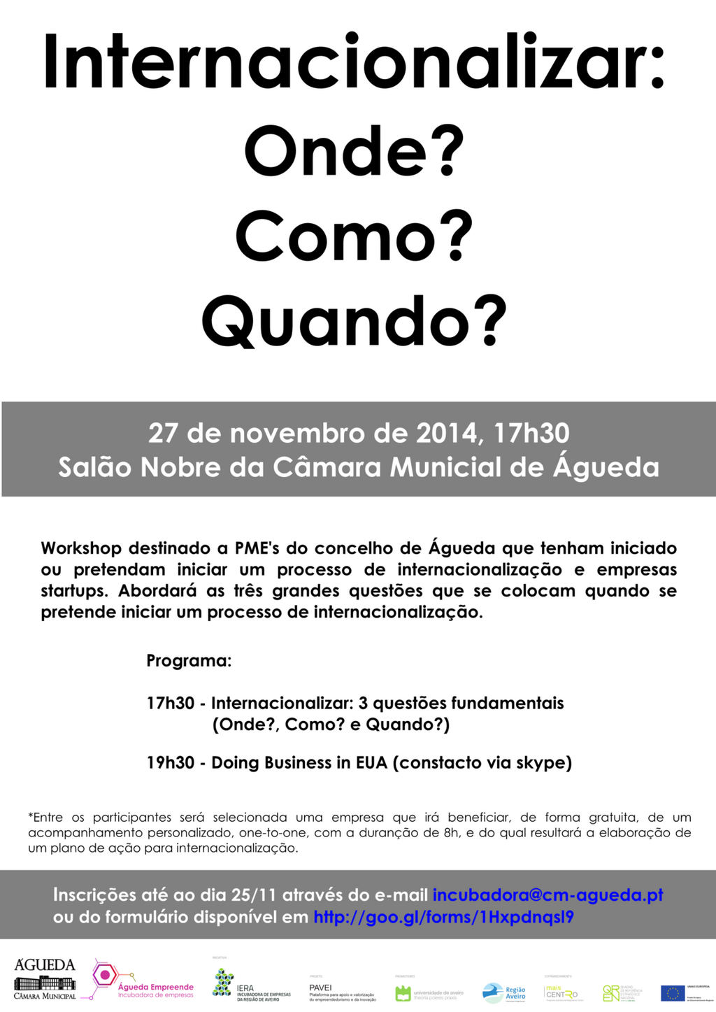 Workshop Internacionalizar: Onde? Como? e Quando?