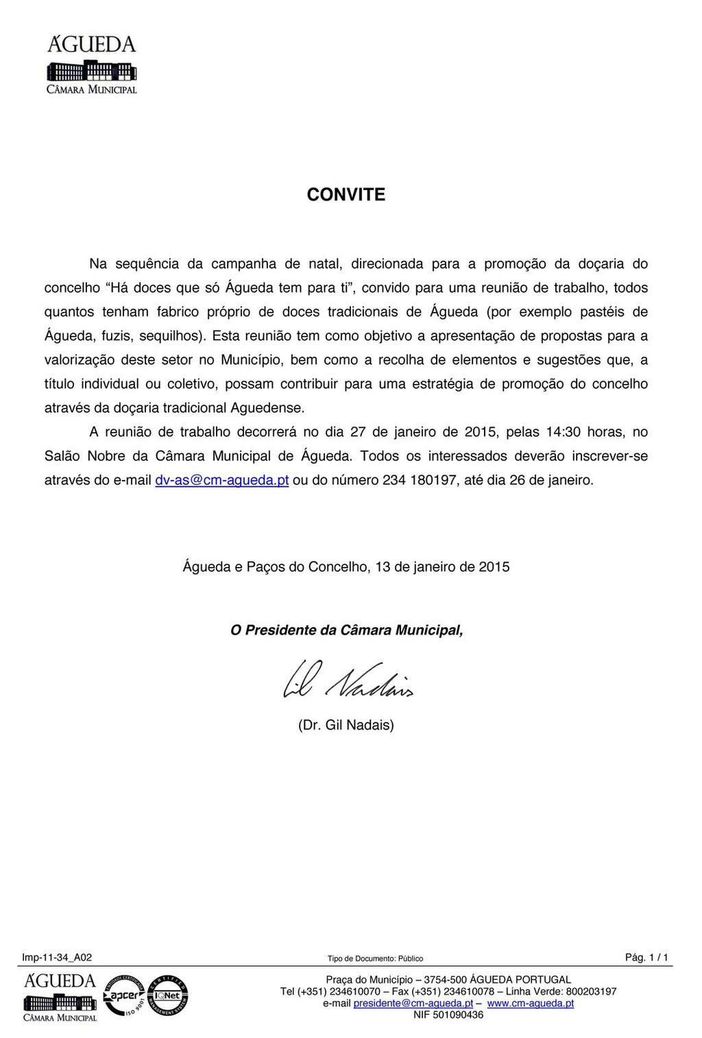 Convite reunião doçaria tradicional