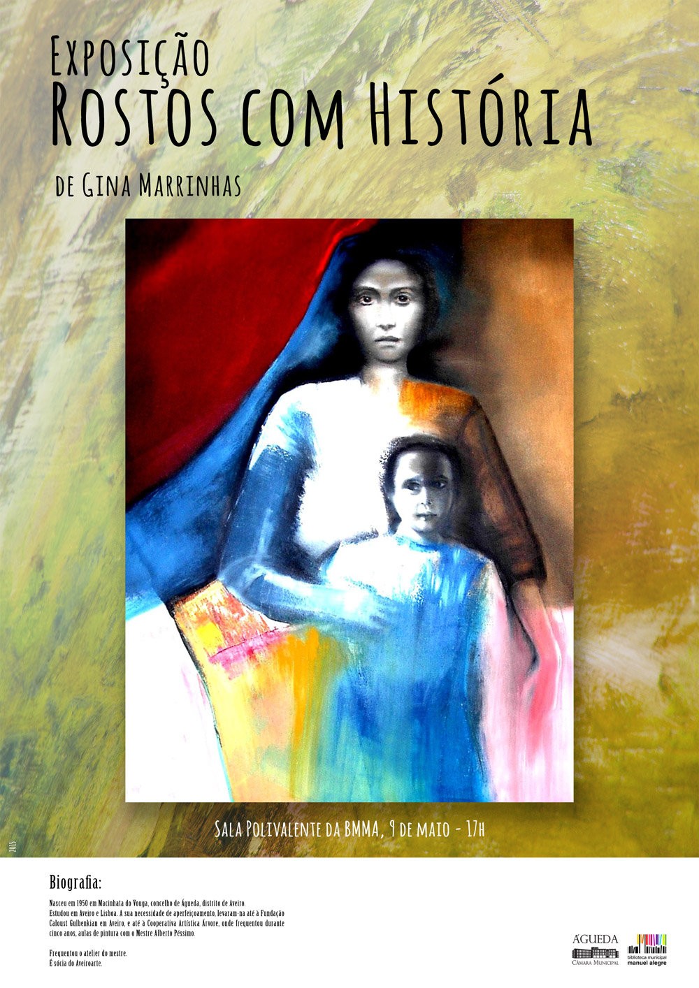 Exposição “Rostos com História” de Gina Marrinhas na Biblioteca Municipal Manuel Alegre