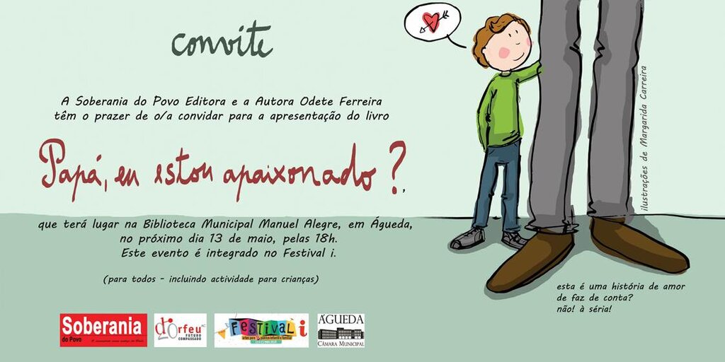 Convite Apresentação de Livro "Papá, eu estou apaixonado?"