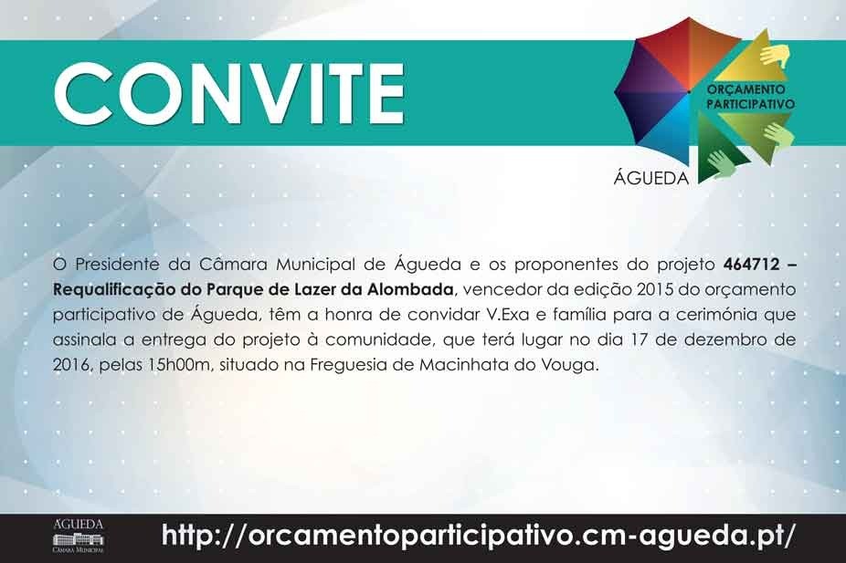 10.ª Inauguração de projeto vencedor do OP-Águeda 2015/2016 - “Requalificação do Parque de Lazer ...
