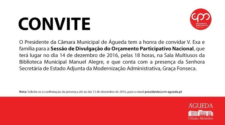 Águeda recebe sessão de divulgação do Orçamento Participativo Nacional