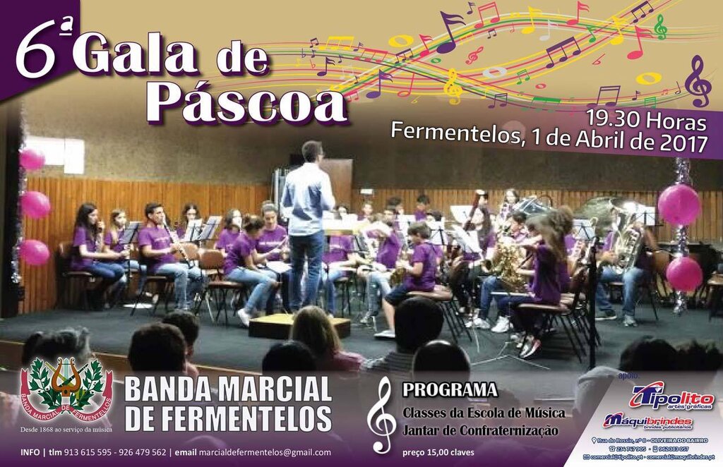 6ª GALA DE PÁSCOA DA ESCOLA DE MÚSICA :: Banda Marcial Fermentelos