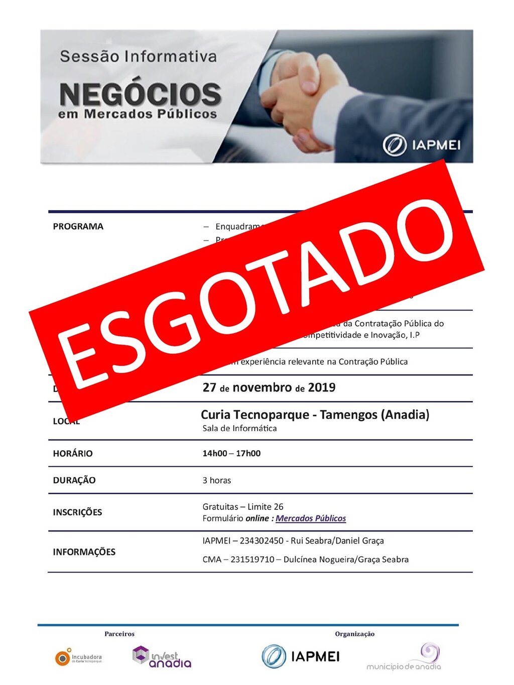 Sessão informativa "Negócios em Mercados Públicos"