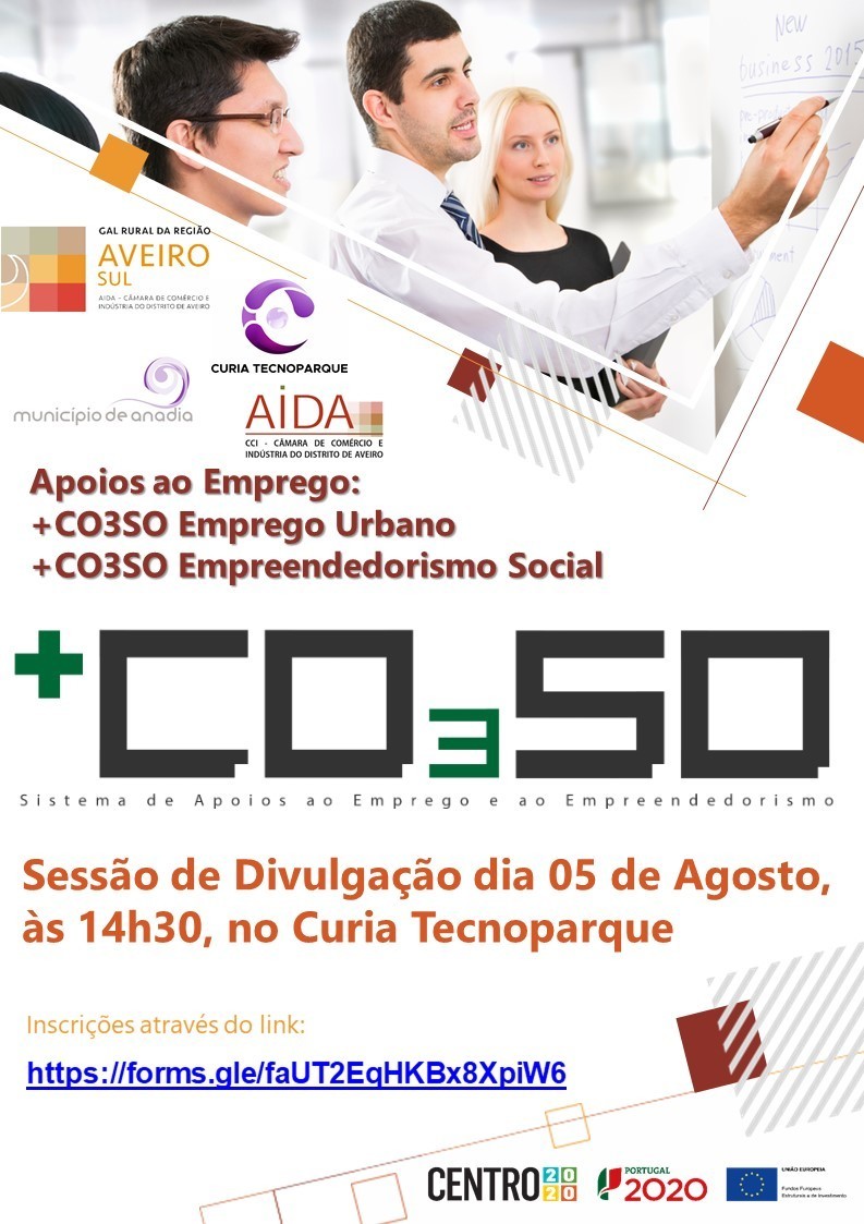 Sessão de divulgação: +CO3SO - Apoios ao Emprego e ao Empreendedorismo