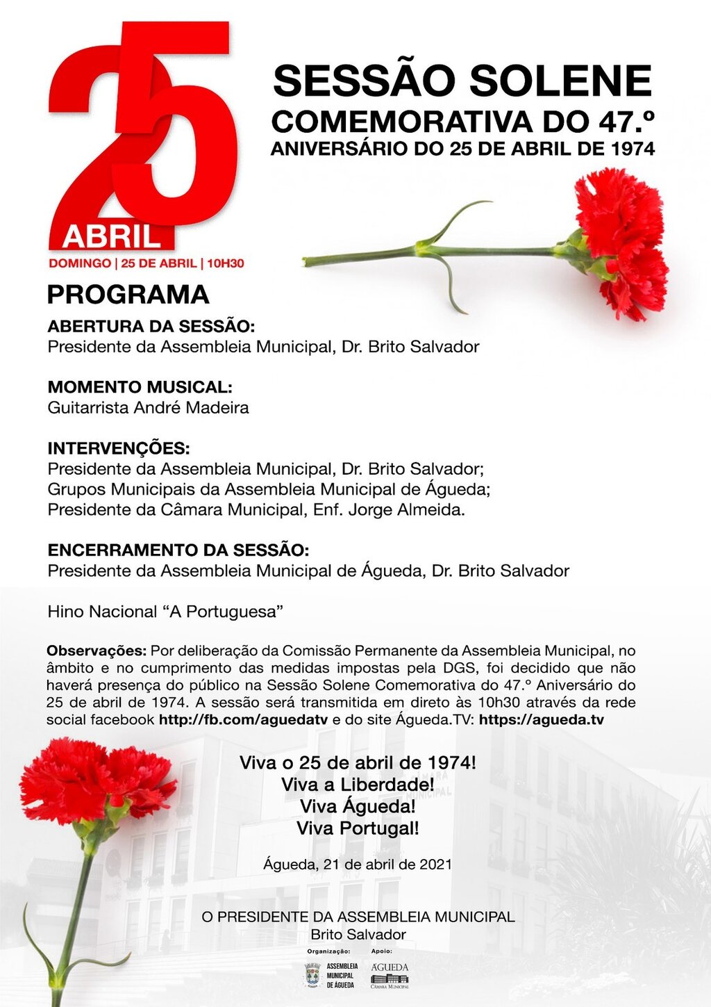 Sessão Solene Comemorativa do 47º Aniversário do 25 de abril