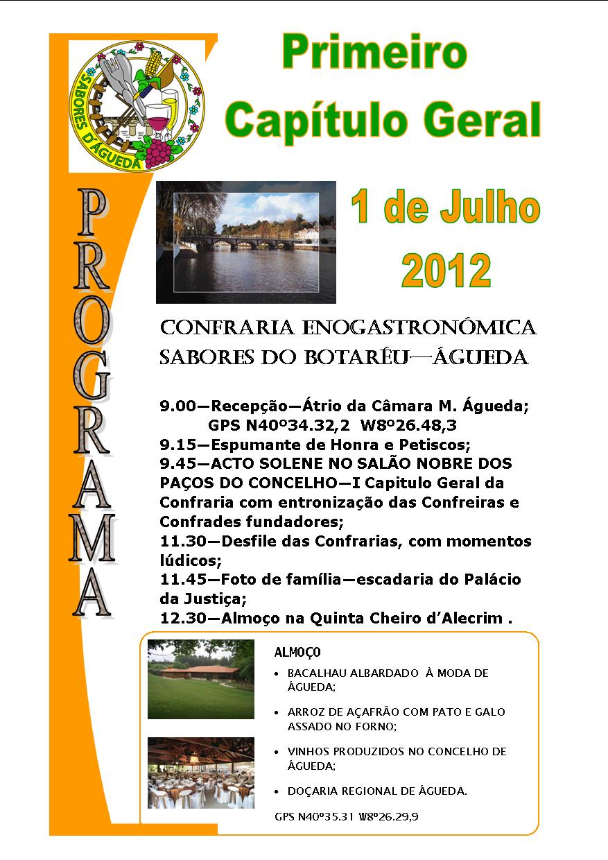 Primeiro Capítulo Geral [Org.: Confraria Enogastronómica dos Sabores do Botaréu]