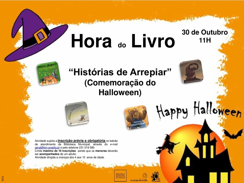 Hora do livro "Histórias de Arrepiar" - comemoração do Dia das Bruxas