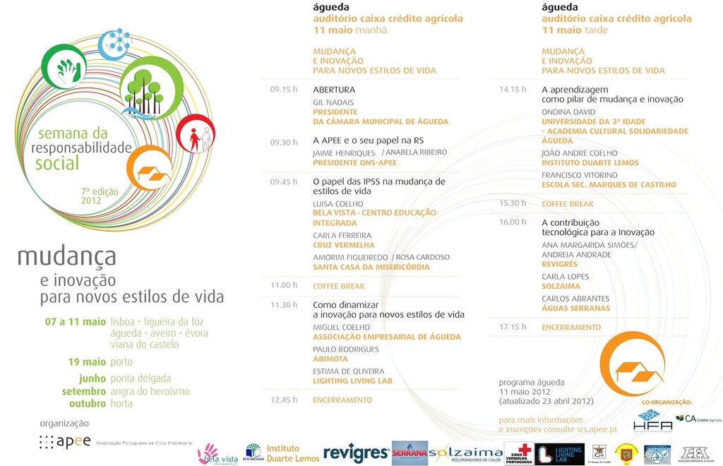 Seminário inserido na Semana da Responsabilidade Social – mudança e inovação para estilos de vida...