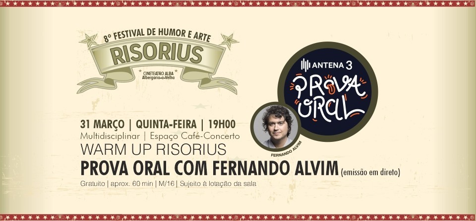 WARM UP RISORIUS - PROVA ORAL COM FERNANDO ALVIM (emissão em direto)