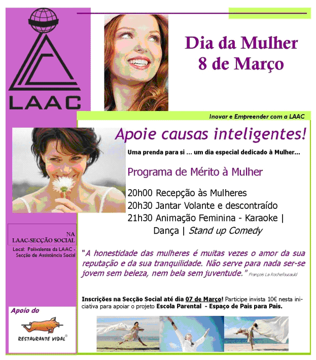 Celebração do Dia da Mulher na LAAC – Causa Inteligente [Org.: Liga dos Amigos de Aguada de Cima] 
