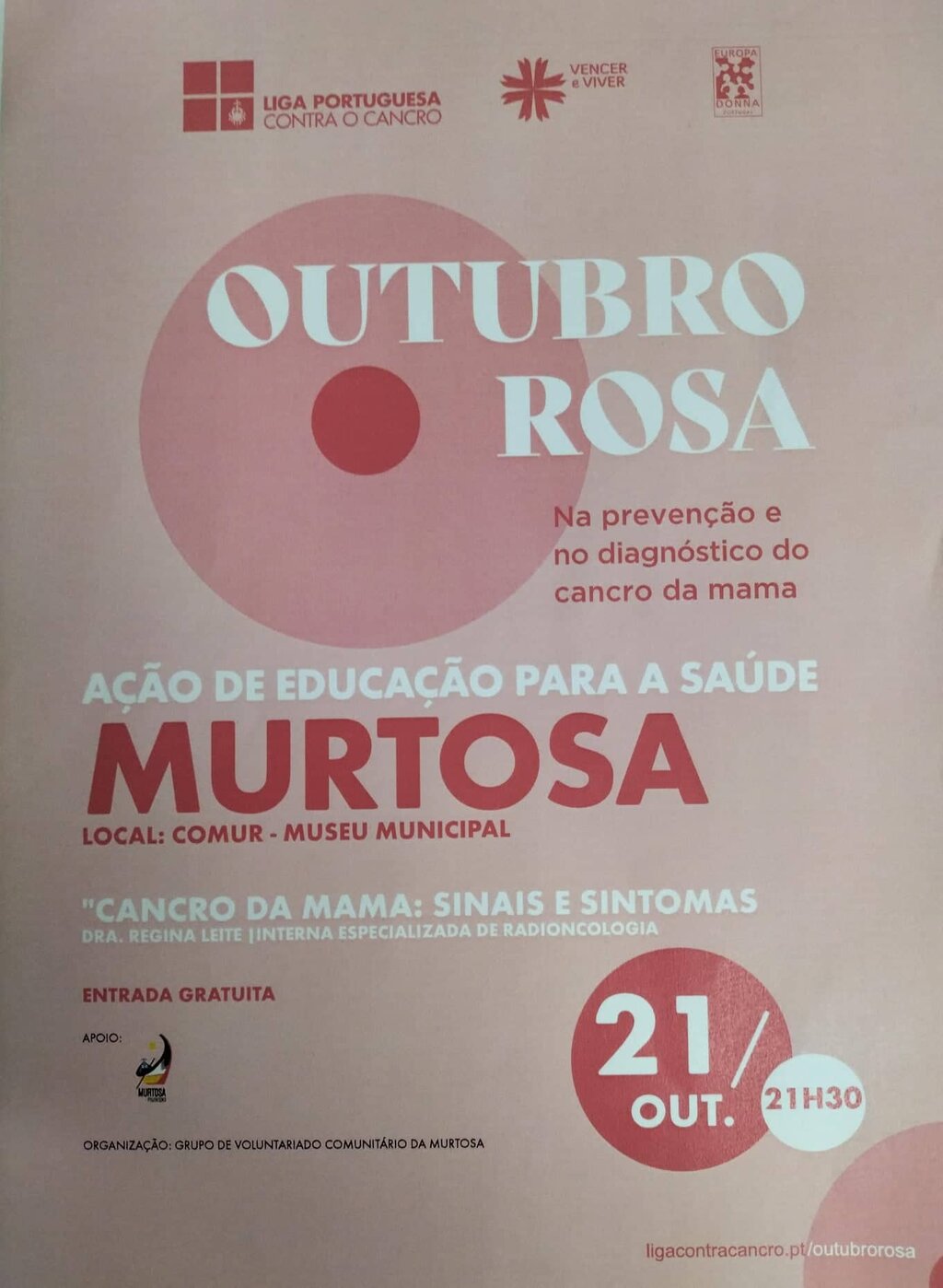 Palestra "Cancro da Mama: Sinais e Sintomas"