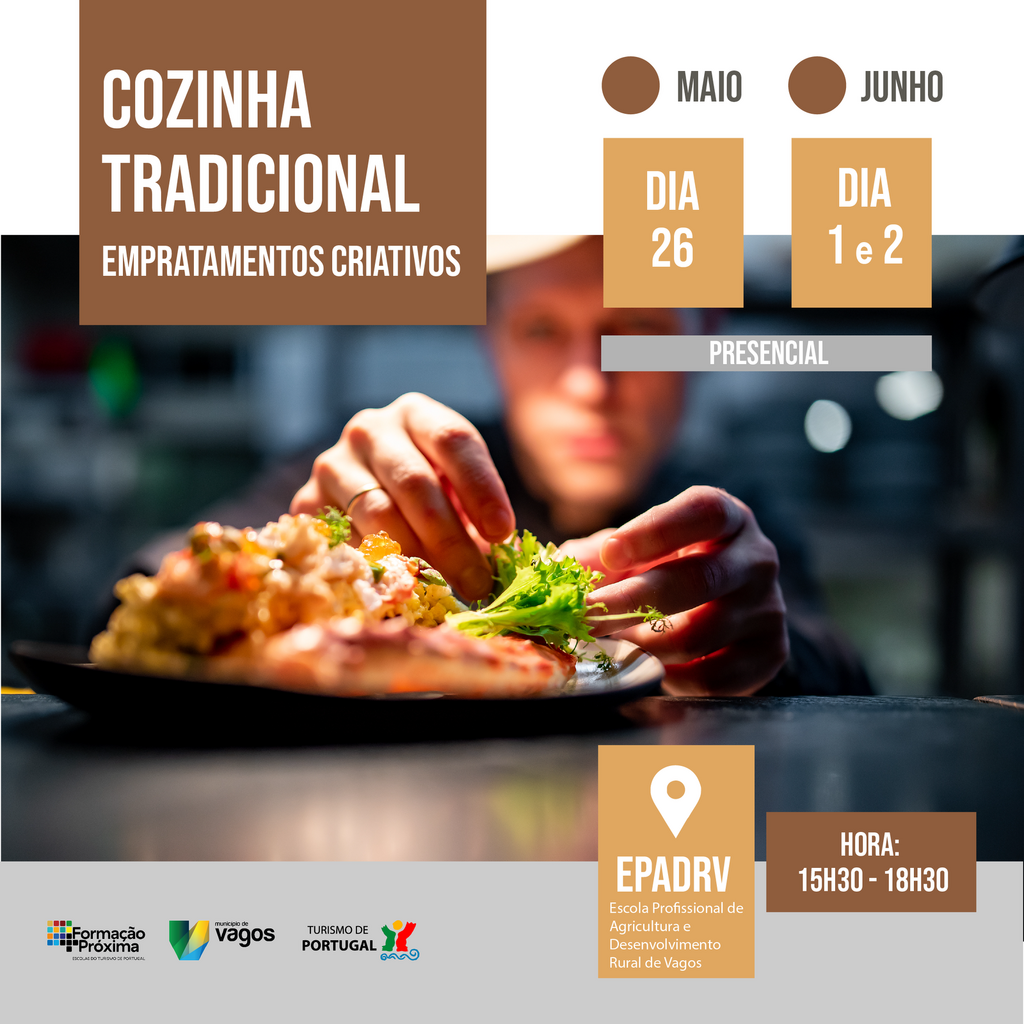 Cozinha Tradicional - empratamentos criativos | 26 de maio, 1 e 2 de junho