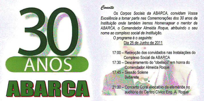 Comemorações do 30.º Aniversário da ABARCA 