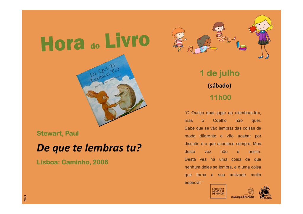 Hora do Livro -  "De que te lembras tu?"
