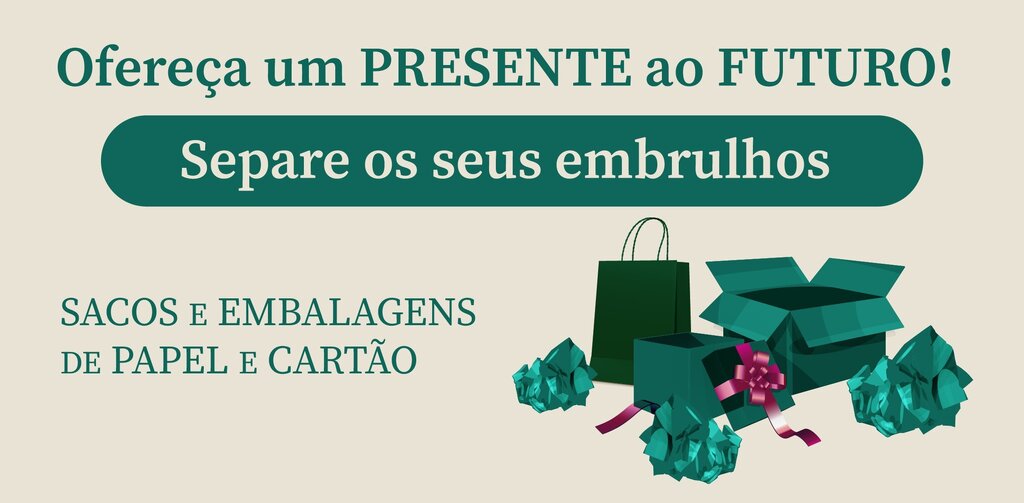 Contentores para recolha de embrulhos de Natal 