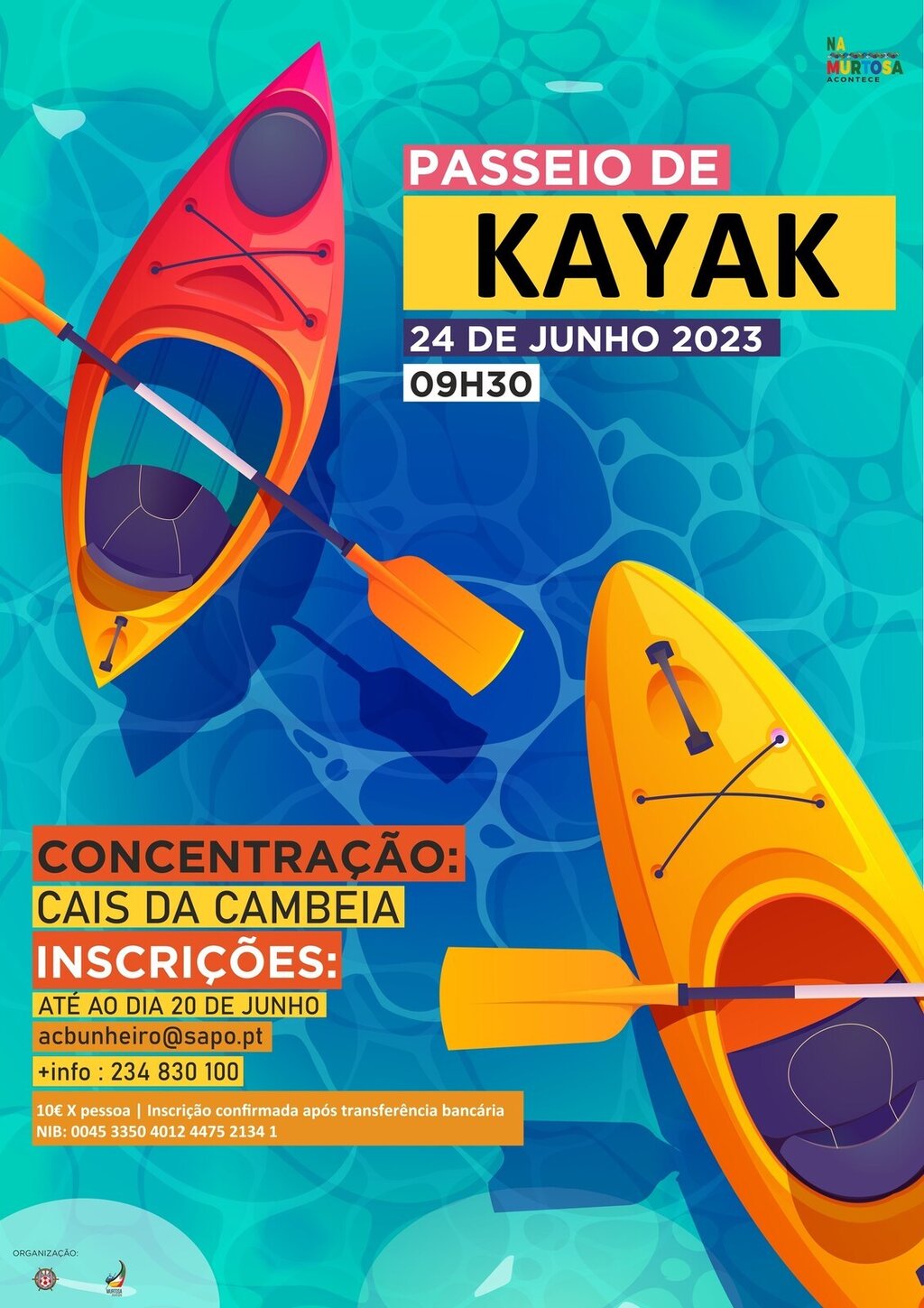 INSCRIÇÕES ABERTAS PARA O PASSEIO DE KAYAK