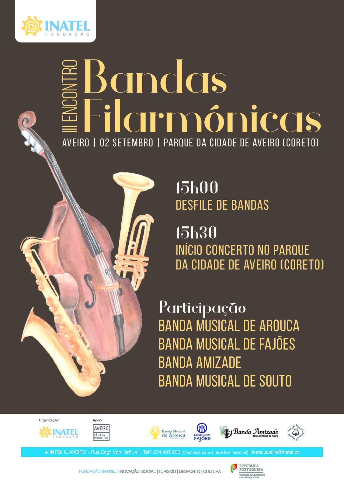 3.º Encontro de Bandas Filarmónicas este sábado