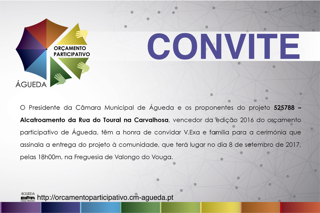 8 de setembro: Valongo do Vouga - Projeto vencedor do OP-Águeda 2016 - “Alcatroamento da Rua do T...