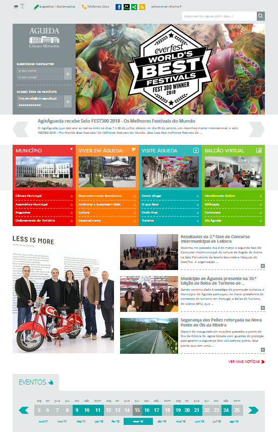 Município de Águeda renova Portal Institucional em www.cm-agueda.pt