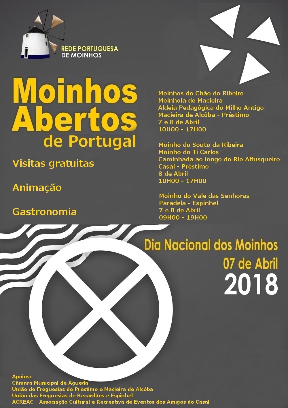 7 e 8 de abril :: Dia Nacional dos Moinhos com Mais Moinhos Abertos no Concelho de Águeda