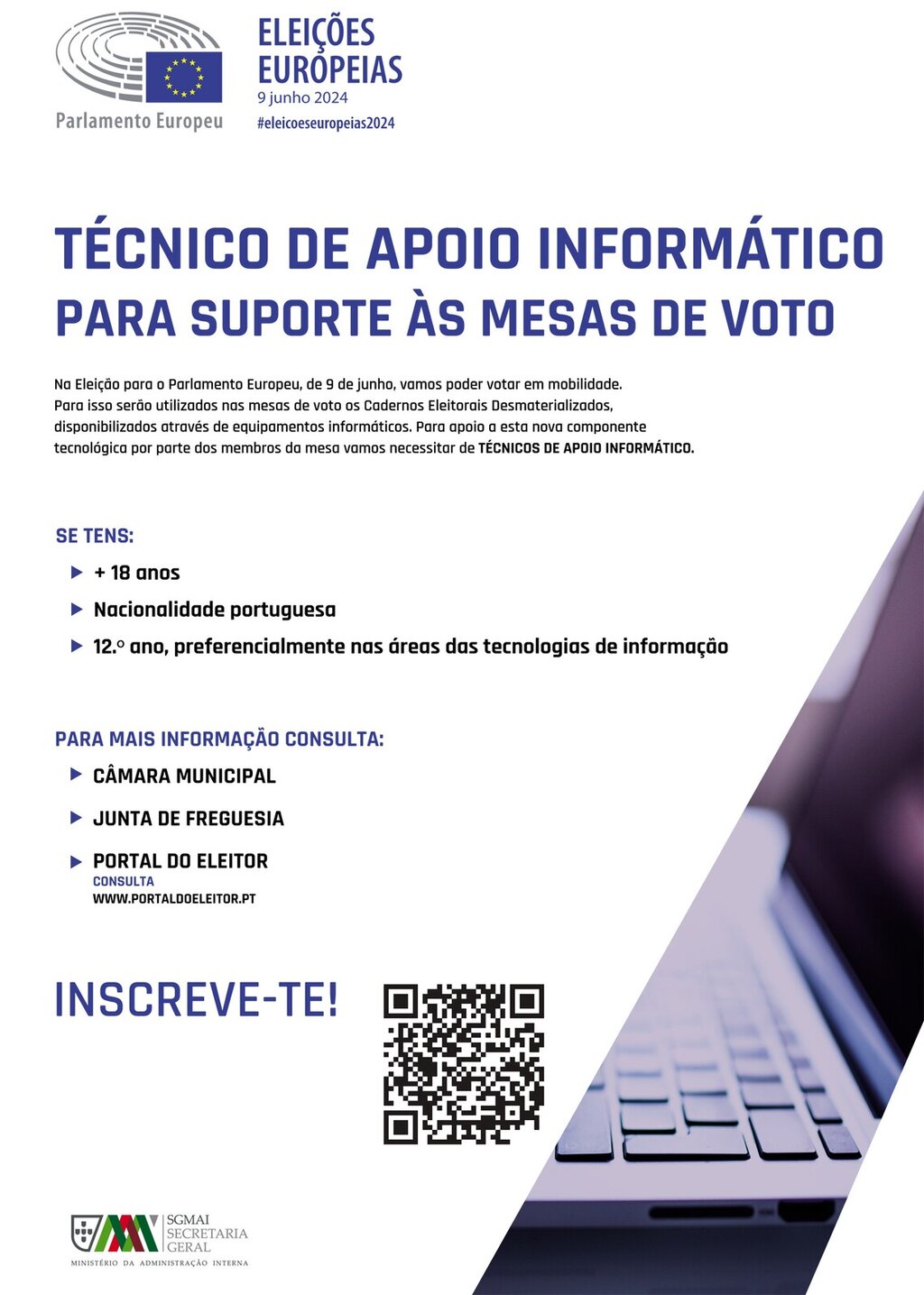 Eleições Europeias - Formação e Recrutamento dos Técnicos de Apoio Informático (TAI)